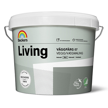 Beckers Living Vaggfarg 07 - матовая моющаяся акриловая краска на латексной основе для стен и потолков