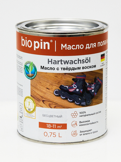Bio Pin Hartwachsol износостойкое масло с твёрдым воском для пола