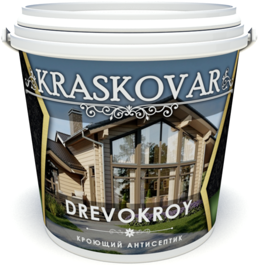 Антисептик кроющий Kraskovar Drevokroy  База А (белый, возможна колеровка в выбранный вами цвет)