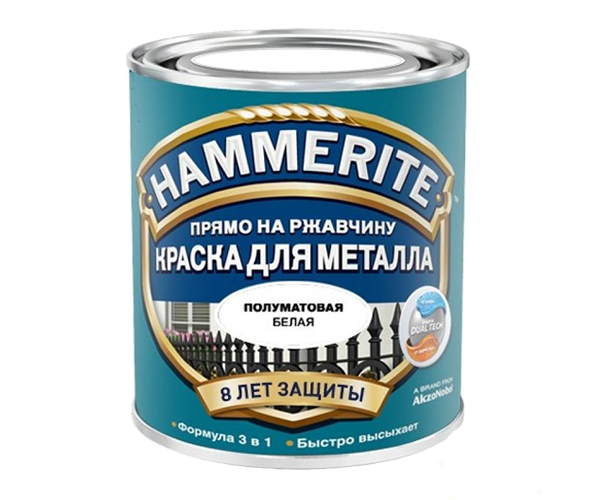 Эмаль Hammerite Satin / Хамерайт Сатин "Прямо по ржавчине" полуматовая