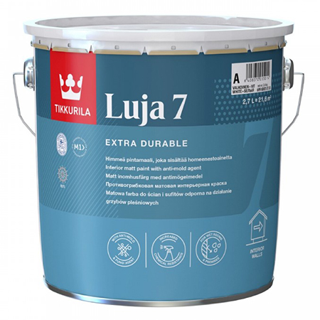 Tikkurila Luja 7 / Тиккурила Луя 7 матовая краска повышенной износостойкости, выдерживает контакт с водой, содержит противоплесневый компонент