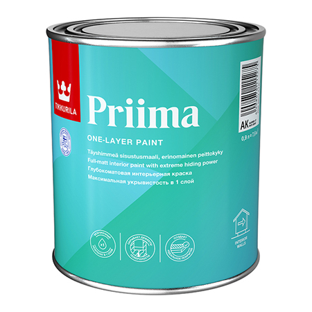 Tikkurila Priima / Тиккурила Прима глубокоматовая краска для интерьеров однослойная