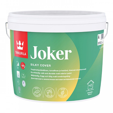 Tikkurila Joker / Тиккурила Джокер шелковисто-матовая, гипоаллергенная износостойкая краска