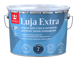 Tikkurila Luja Extra 7 / Тиккурила Луя  Экстра 7 матовая краска повышенной износостойкости, выдерживает контакт с водой, содержит противоплесневый компонент