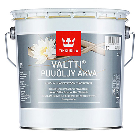 Tikkurila Valtti Puuöljy Akva | Тиккурила Валтти Пуолью Аква водоразбавляемое масло для обработки наружных конструкций из древесины