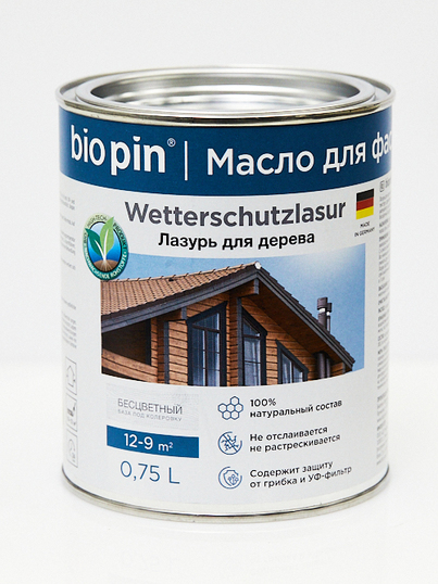 Bio Pin Wetterschutzlasur шелковисто-глянцевая лазурь из натуральных масел и смол для наружных работ